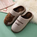 Factory Direct Delivery Winter Cartoon Couple Cotton Slippers Indoor Home Plush Slippers Warm Cotton Slippers Cute Cartoon Design