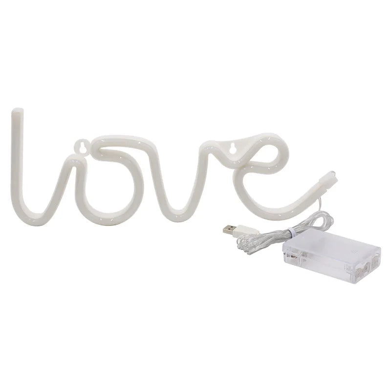 LED Neon Lights Wedding Bar Decoration Battery USB Powered Stylised Lights Lamp Alphabet Light up Sign Party