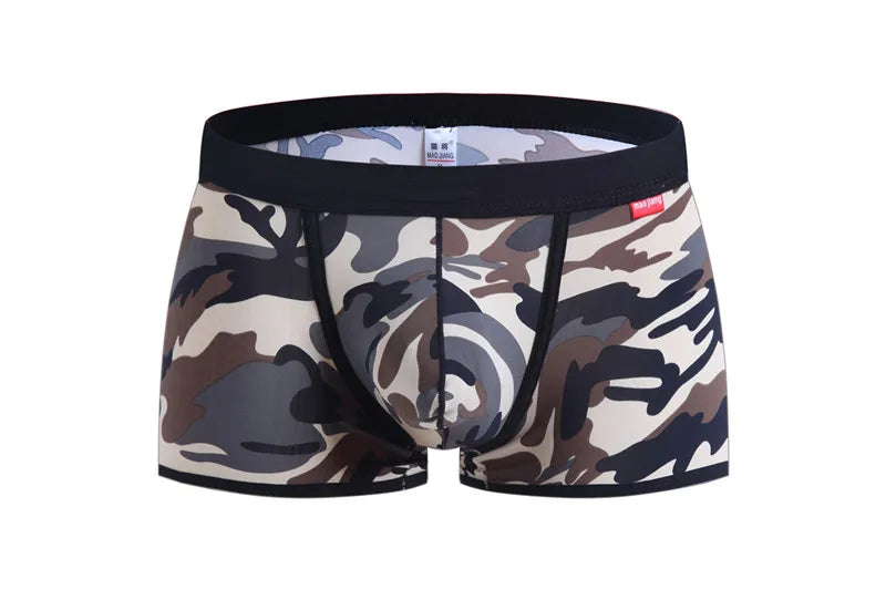 Male Underwear  Men Boxer Shorts Fashion Breathable U Convex Crotch Boxers Homme Sexy Tide Camouflage Printed Cueca Boxers