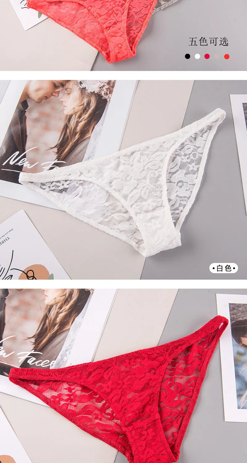 Women's Underwear Sexy Lace Panties Fashion Transparent Comfortable Briefs Low Waist Seamless Underpants Female Sexy Lingerie