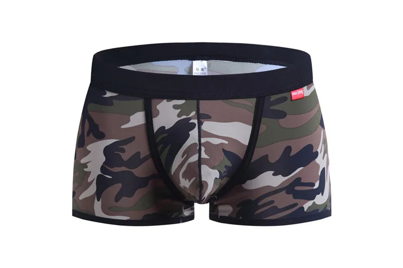 Male Underwear  Men Boxer Shorts Fashion Breathable U Convex Crotch Boxers Homme Sexy Tide Camouflage Printed Cueca Boxers