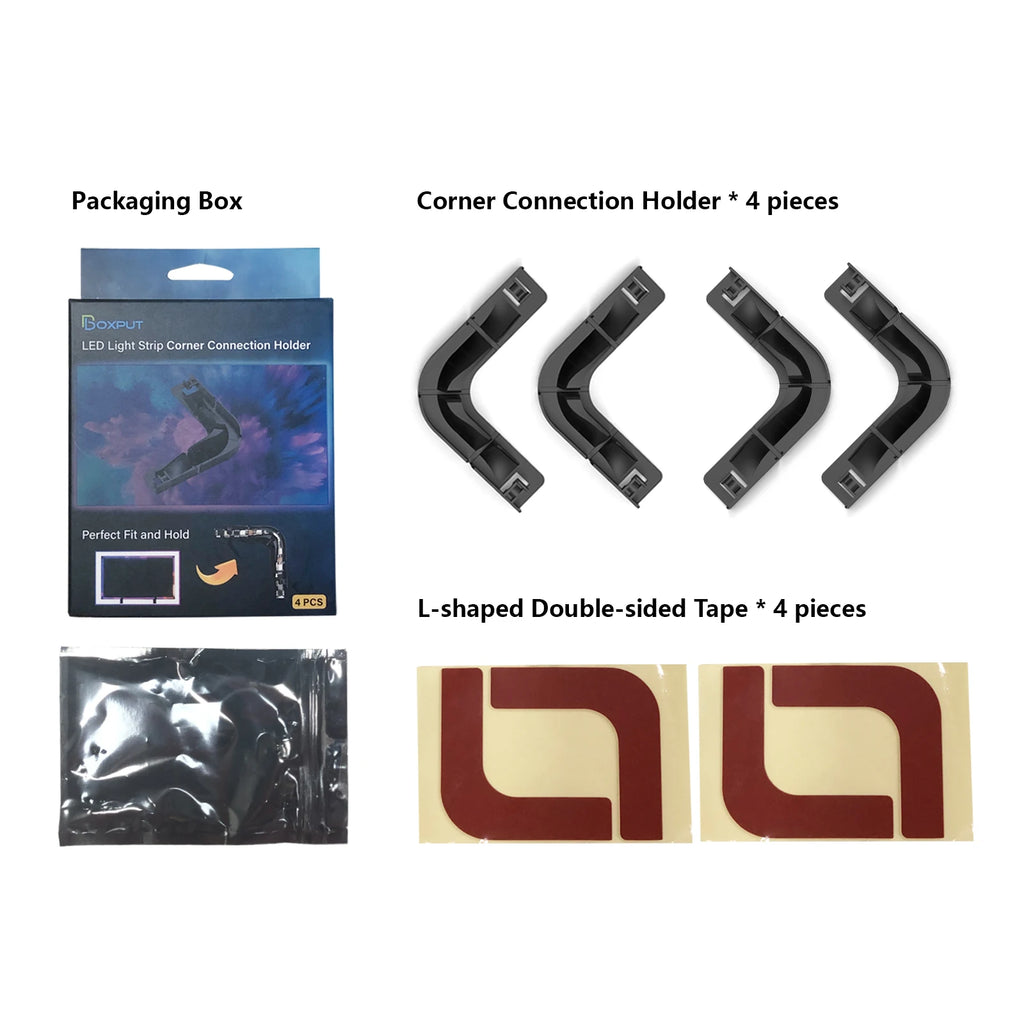 BOXPUT CH1 LED Light Strip Corner Connection Holder for Smart Ambient Lighting TV Backlight 4K Hd Sync Box Led Strip Lights Tuya