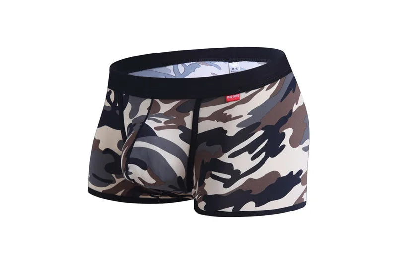 Male Underwear  Men Boxer Shorts Fashion Breathable U Convex Crotch Boxers Homme Sexy Tide Camouflage Printed Cueca Boxers