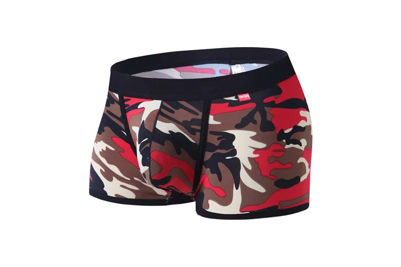 Male Underwear  Men Boxer Shorts Fashion Breathable U Convex Crotch Boxers Homme Sexy Tide Camouflage Printed Cueca Boxers