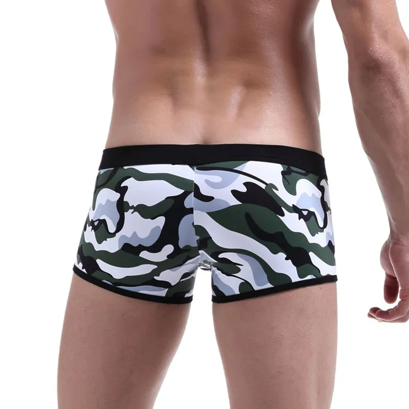 Male Underwear  Men Boxer Shorts Fashion Breathable U Convex Crotch Boxers Homme Sexy Tide Camouflage Printed Cueca Boxers