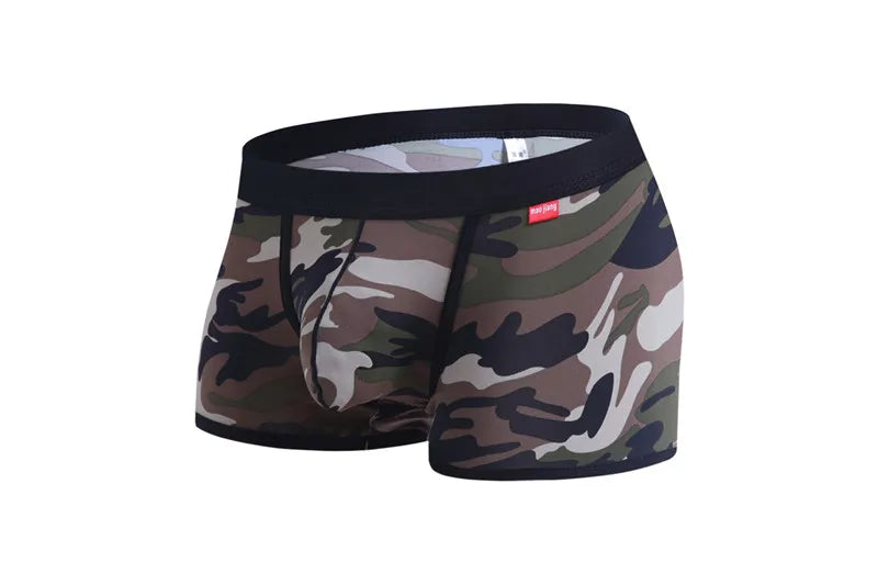 Male Underwear  Men Boxer Shorts Fashion Breathable U Convex Crotch Boxers Homme Sexy Tide Camouflage Printed Cueca Boxers