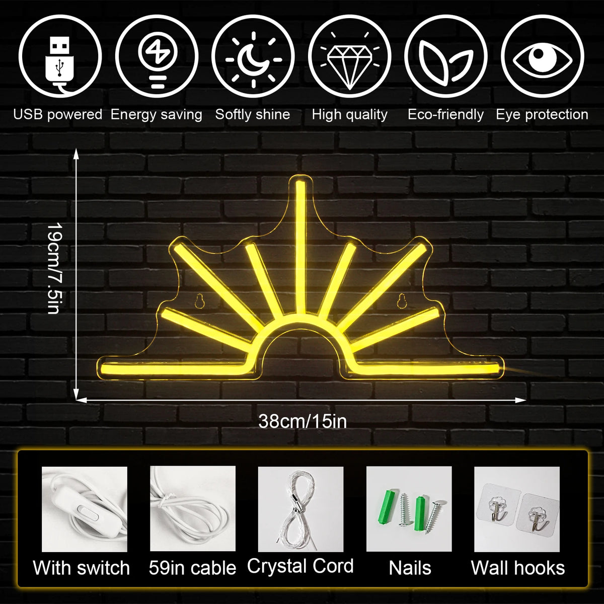 USB Powered Custom Neon Lights Sun Beach Sea Wave LED Sunrise Sunset Sign for Man Cave Living Room Party Bar Park Advertising