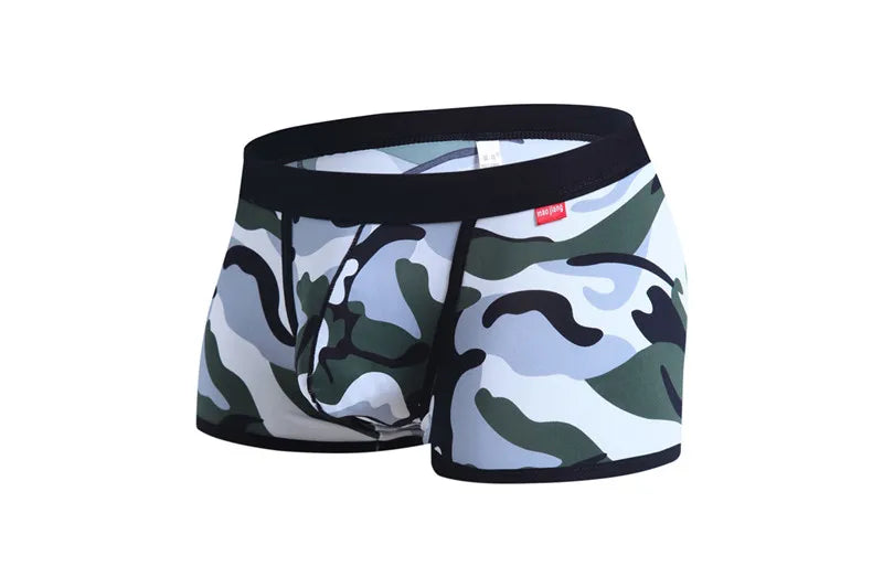 Male Underwear  Men Boxer Shorts Fashion Breathable U Convex Crotch Boxers Homme Sexy Tide Camouflage Printed Cueca Boxers