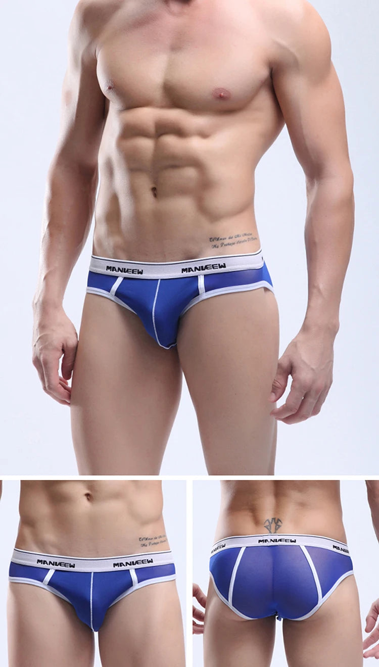 Mens Sexy Underwear Low Rise Slip Thin Transparent Panties Fashion Solid Color Seamless Comfortable Bikini Brief Male Underpants