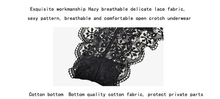 Sexy Underwear Women  Erotic Sensual Lace Crotchless Thongs Hot  High Quality Low Waist Feminina's Panties Tempting Pretty Brief