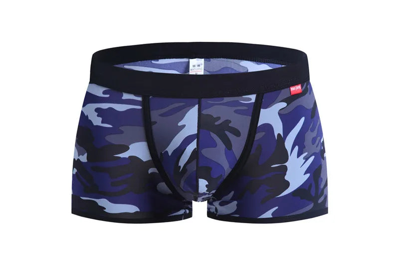 Male Underwear  Men Boxer Shorts Fashion Breathable U Convex Crotch Boxers Homme Sexy Tide Camouflage Printed Cueca Boxers