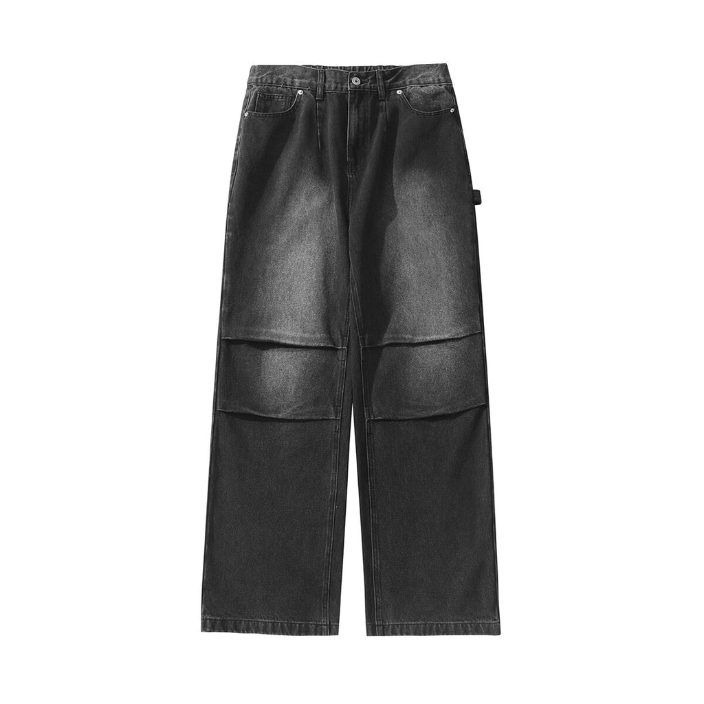 American Style Retro Baggy Jeans Men's 2025 Spring and Autumn Design Sense Fashion Brand Washed Workwear Wide Leg Straight Leg Pants