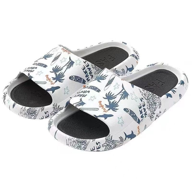 Men's Summer Outdoor Trendy Non-Slip Indoor Home Soft Sole Couple Slippers with a Stepping-On-Clouds Feel
