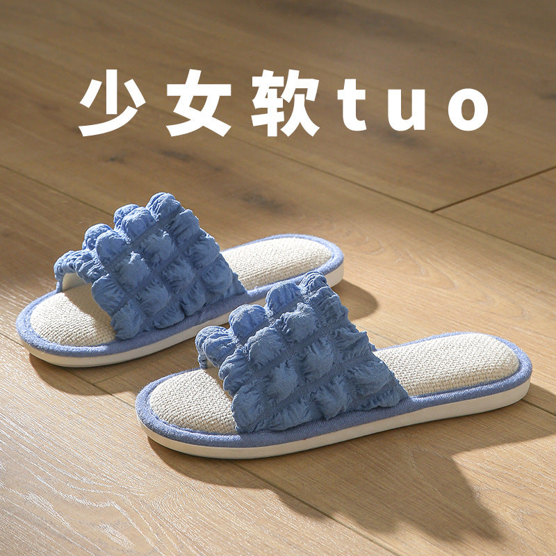 Factory Direct Linen Slippers for Women, Suitable for Spring and Autumn, Indoor Couple's Home Slippers, Thick-Soled, Lightweight, Non-Slip, Sweat-Absorbent, Suitable for Outdoor Wear for Men