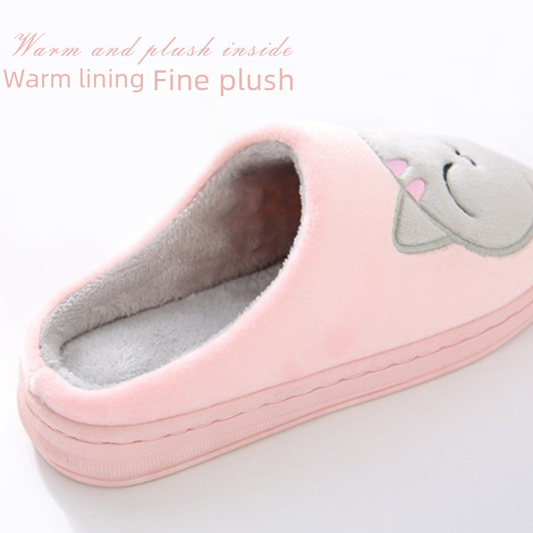 Factory Direct Delivery Winter Cartoon Couple Slippers Home Plush Slippers Women's Warm Cotton Slippers Cute Animal Indoor Slippers