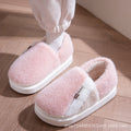 Cotton Slippers Winter Men's Thick-Soled Eva Silent Anti-Slip Home Fleece-Lined Thickeneded Warm Cross-Border Furry Slippers with Heels