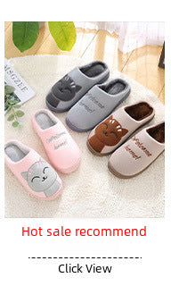 Factory Direct Delivery Winter Cartoon Couple Cotton Slippers Indoor Home Plush Slippers Warm Cotton Slippers Cute Cartoon Design