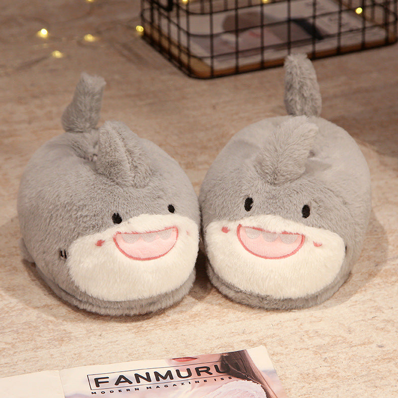 Cartoon Girl Heart Plush Slippers Winter Thickened Warm Non-Slip Cotton Slippers Cute Rabbit Bag with Cotton Shoes for Girls