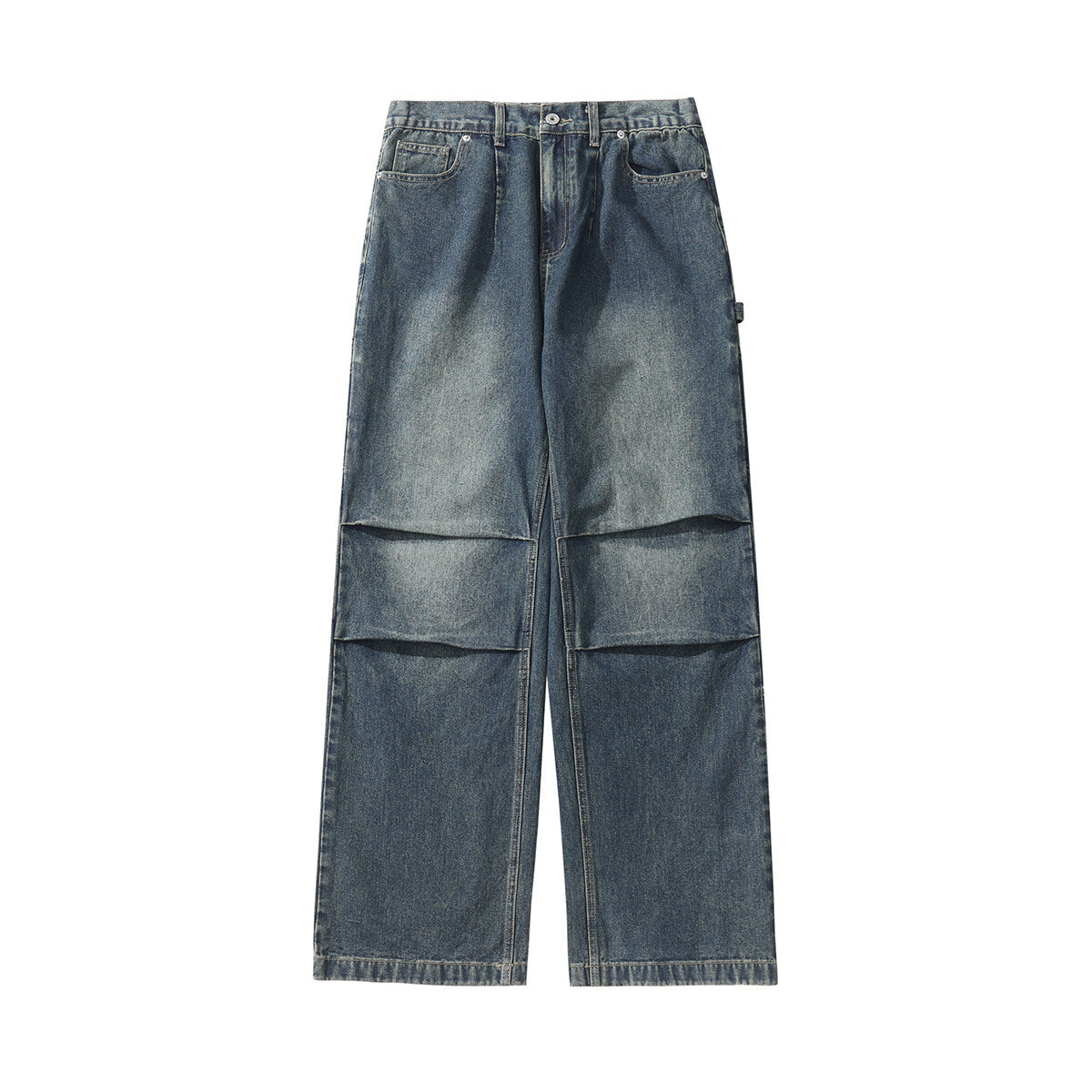 American Style Retro Baggy Jeans Men's 2025 Spring and Autumn Design Sense Fashion Brand Washed Workwear Wide Leg Straight Leg Pants