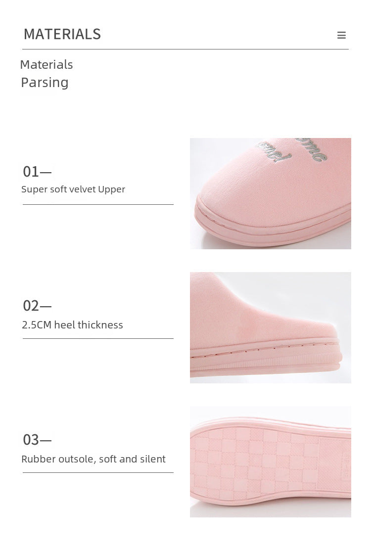 Factory Direct Delivery Winter Cartoon Couple Slippers Home Plush Slippers Women's Warm Cotton Slippers Cute Animal Indoor Slippers