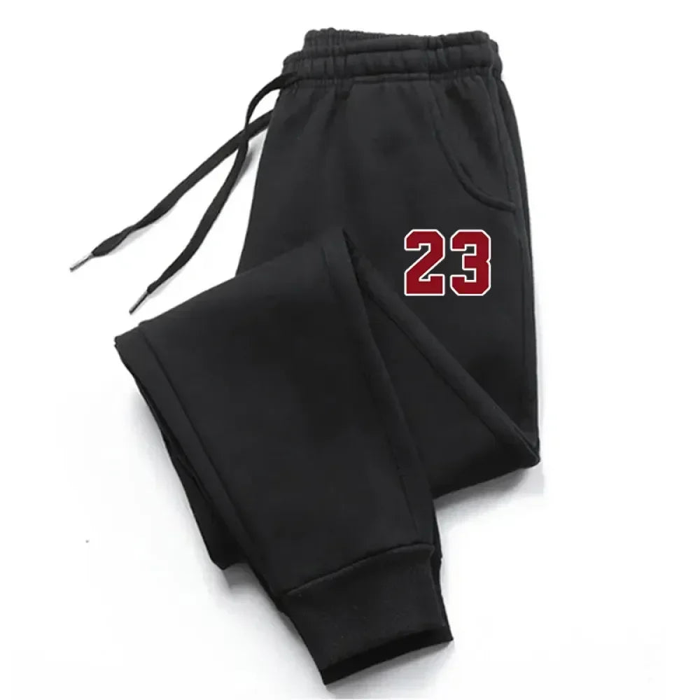 Men's Pants  Print Fleece Sweatpants Warm Jogging Pants Male Outdoor Trousers Straight Fashion Workout Sports Casual Long Pant
