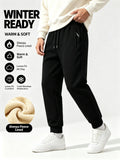 Winter Male Loose Jogging Pants Men's Clothing Velvet Thickened Man Warm Casual Fleece Lined Cold Weather Sports Thermal Clothes
