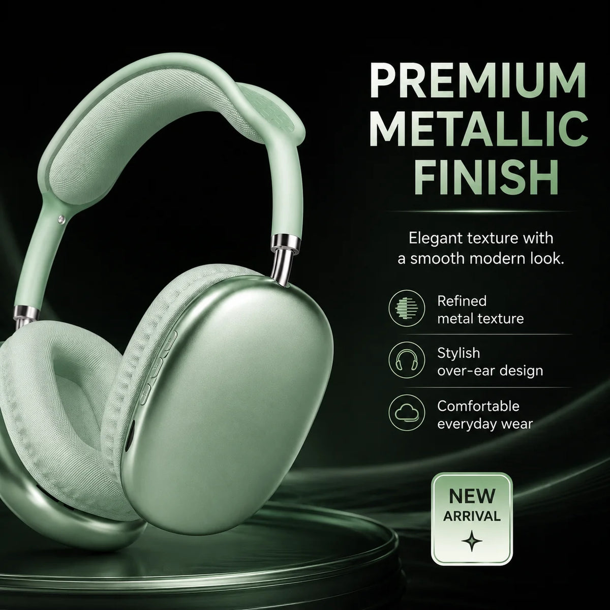 Wireless Headphones ANC Bluetooth 6.0 Over-Ear 40mm Driver Type-C Fast Charging 15H Playtime 3D Stereo TF Card Hi-Fi Headset