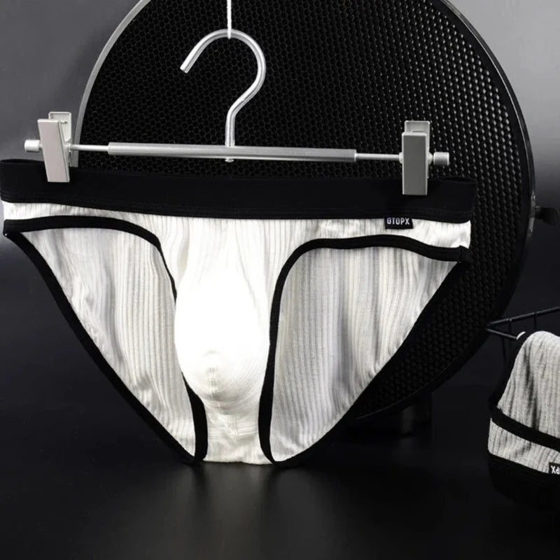 Men's Underwear Men's Modal Soft  Briefs Absorbent Elastic Male Shorts Breathable Underpants Big Scrotum Pouch U Convex Briefs