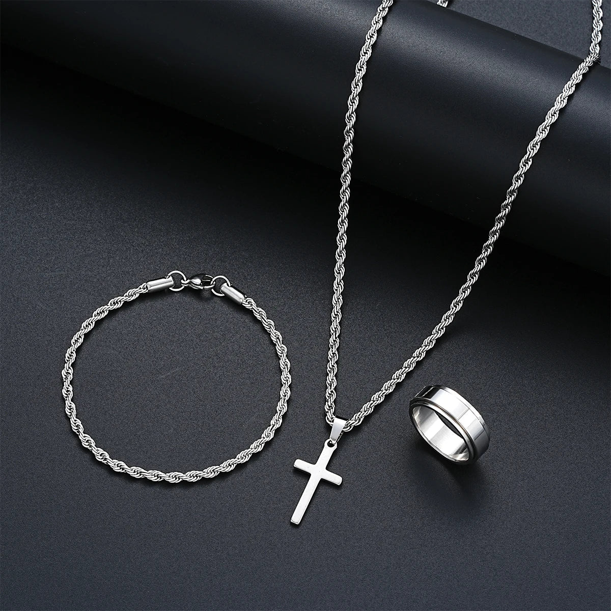 Men's Stainless-Steel Jewelry Set