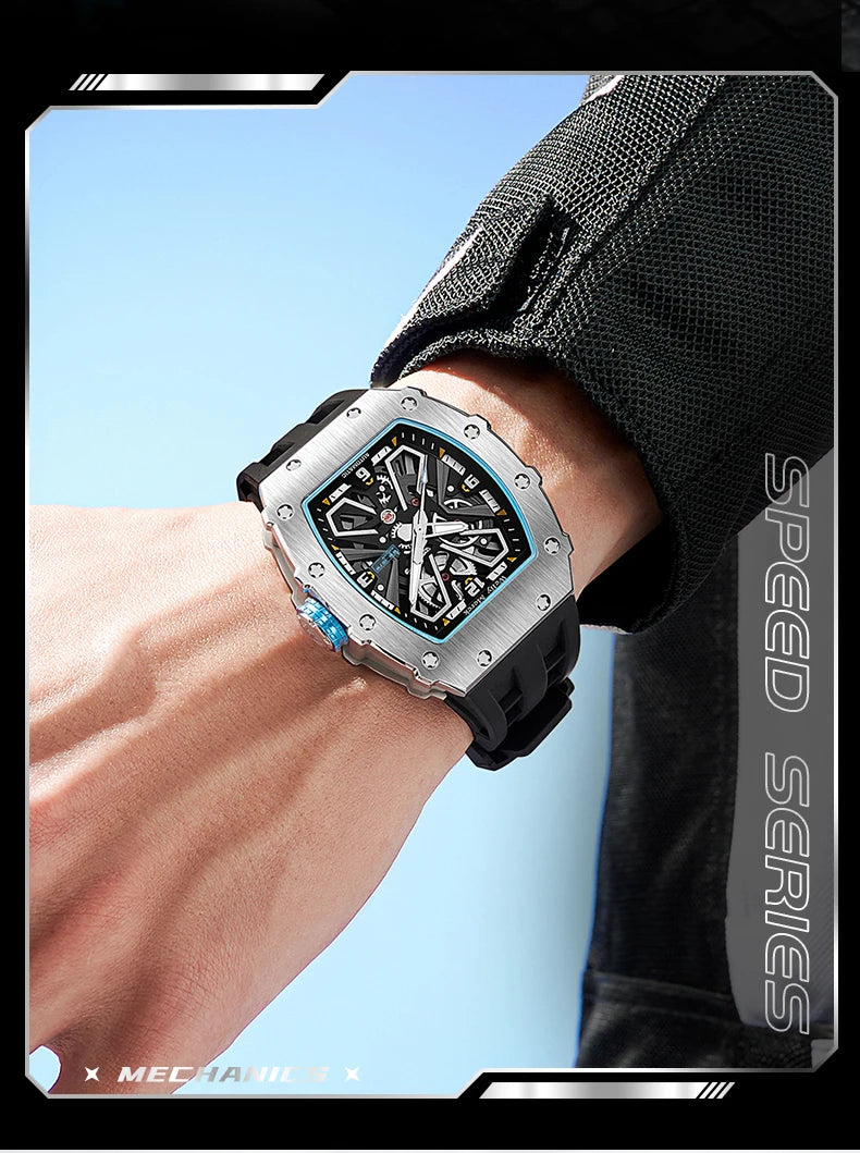 WM Watch 6T28 Automatic Mechanical Watch, Men’s, Sapphire Crystal, AR Coating, 50m Water Resistance, Welly Merck Watches 107M-WM