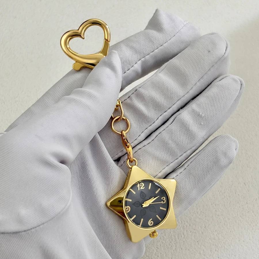 Wrist Watch for Ladies - Star Dial Heart Hook Keychain Watch