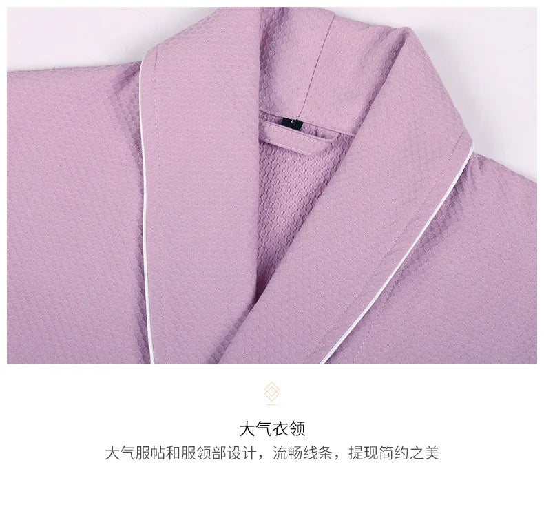 Women's Bathrobe Casual 100% Cotton Women Pajama Long Sleeve Autumn Winter Sleepwear Shower Robe Couple Home Wear Clothing