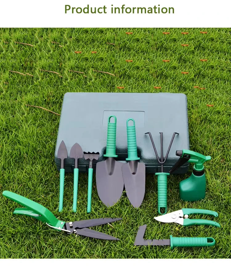 5/10 Pcs Gardening Tools Set with Carrying Case and Floral Print Ergonomic Handle Trowel Rake Weeder Pruner Shears Sprayer Gifts