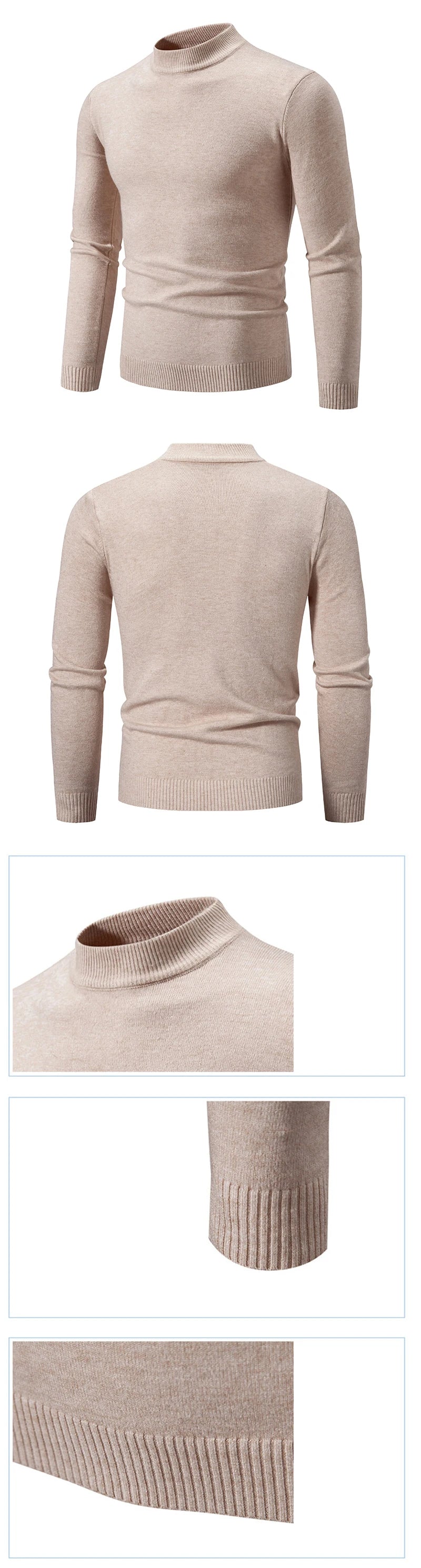 Animal Game Mens Mock Neck Casual Woolen Sweater Half Turtleneck Pullovers Sweaters  Knitwear Men's Cold Blouse Outdoor Coats