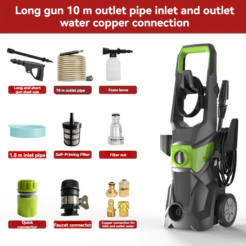 High Pressure Car Washer 2400W 220V 50Hz For Vehicle Home Yard Wall Cleaning Machine