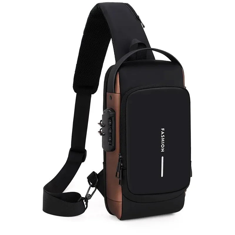 New Brand Designer Men Crossbody Bag PU Leather Classic Anti-Theft Shoulder Bag Chest Bag Multifunctional for Men