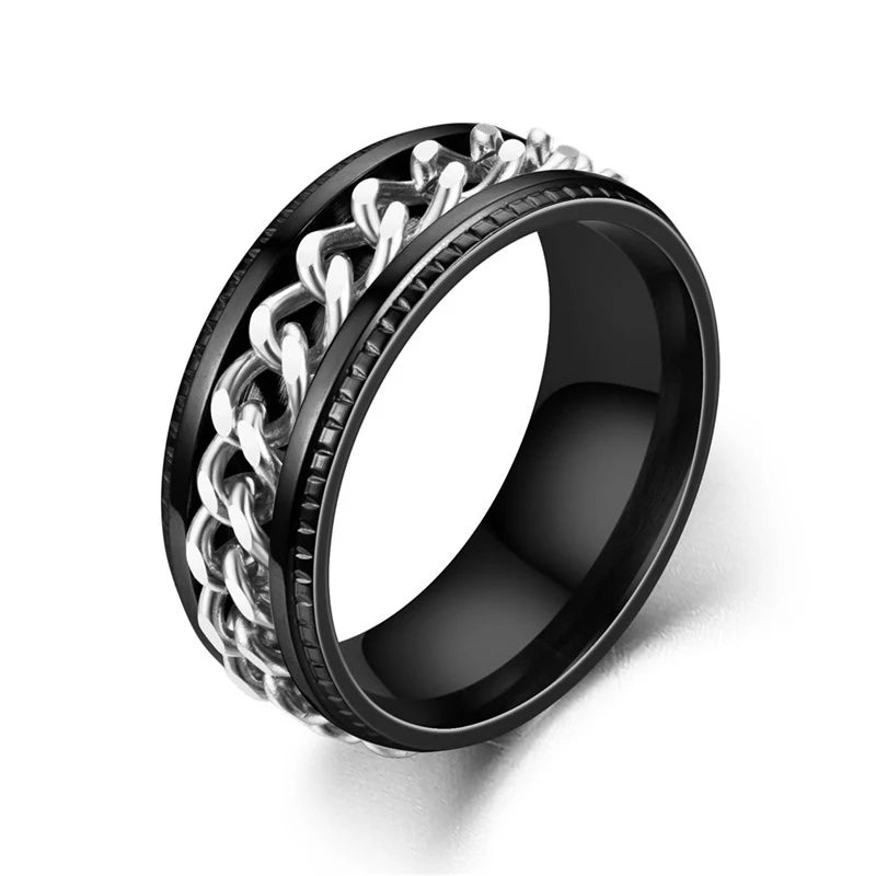 Men's Stainless Steel Chain Ring