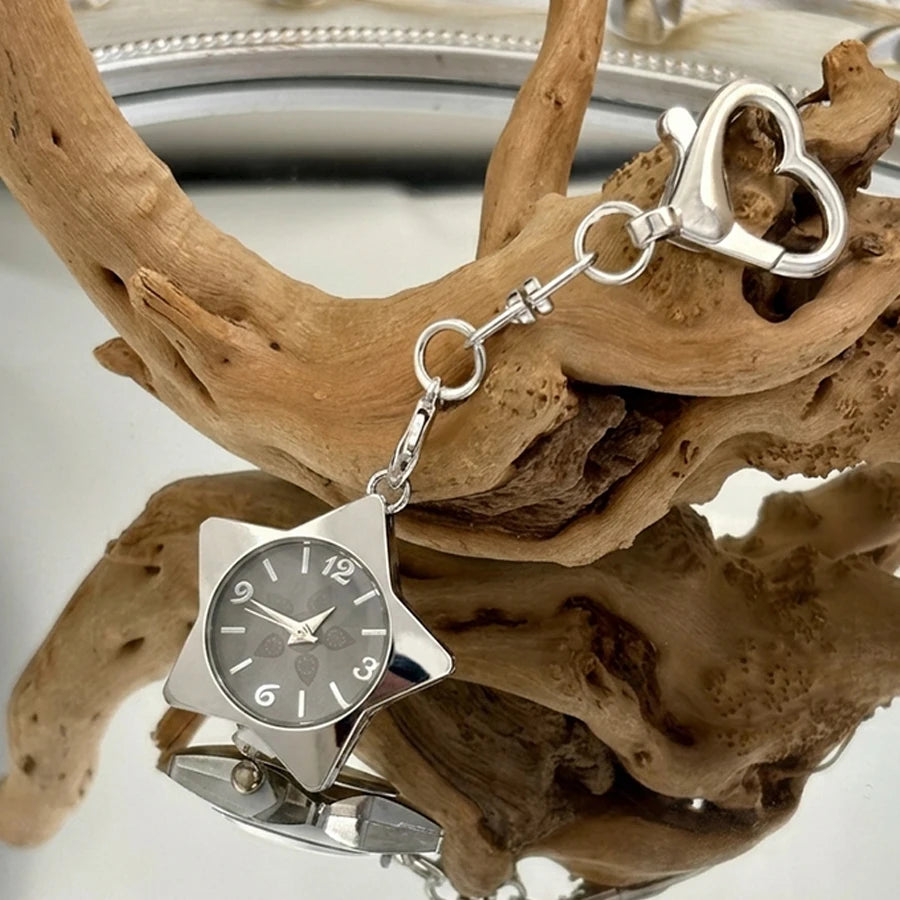 Wrist Watch for Ladies - Star Dial Heart Hook Keychain Watch