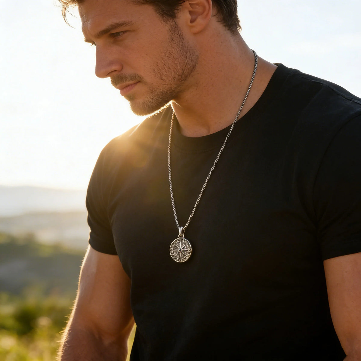 Men's Geometric Pendant Necklace