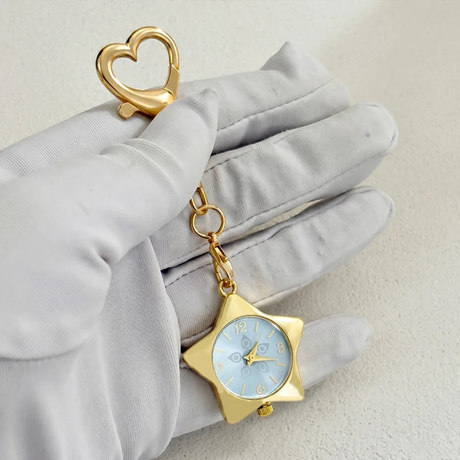 Wrist Watch for Ladies - Star Dial Heart Hook Keychain Watch