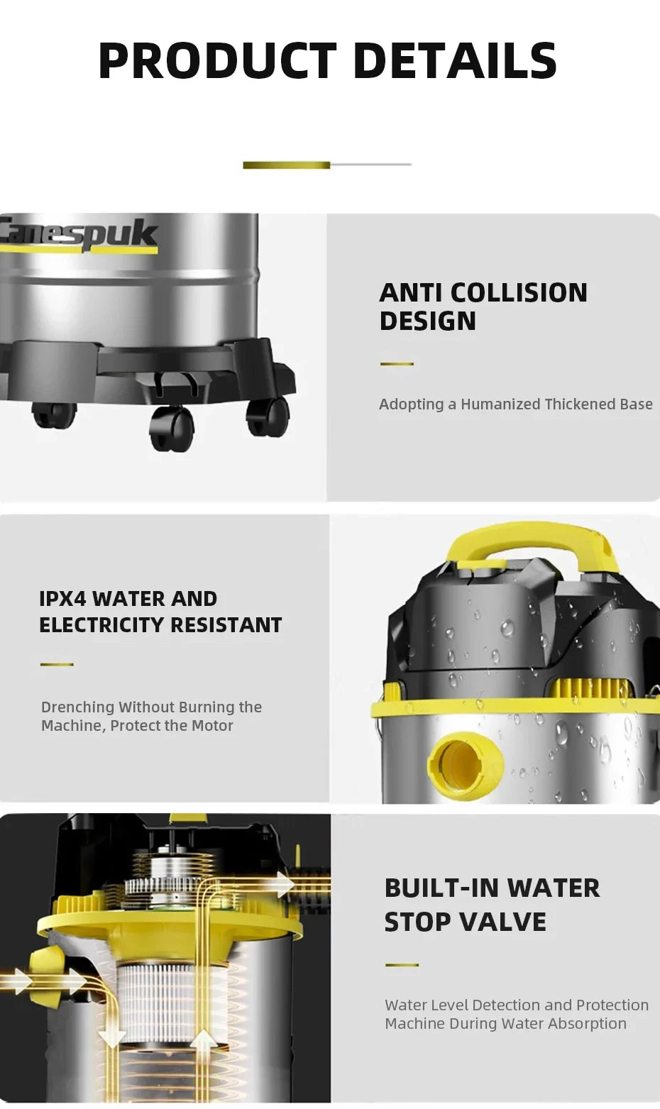 Wet Dry Vacuum Cleaner 25L/40L Large Capacity Strong Suction Powerful for Car Home Hotel Workshop Vacuum Dust Collectors