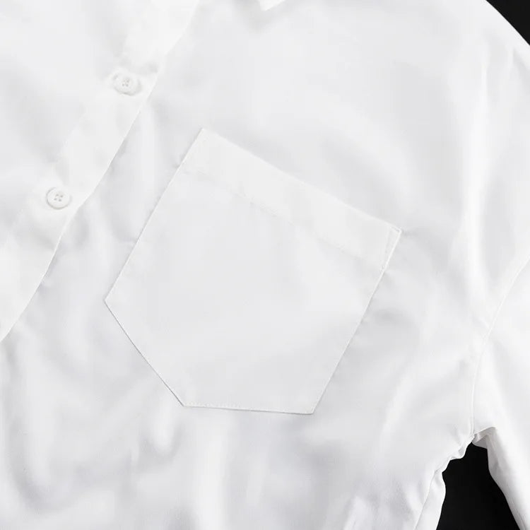 2025 New Fashion Women's Clothing Is A Complete Set of Simple and Loose White Shirts with Waist Seals