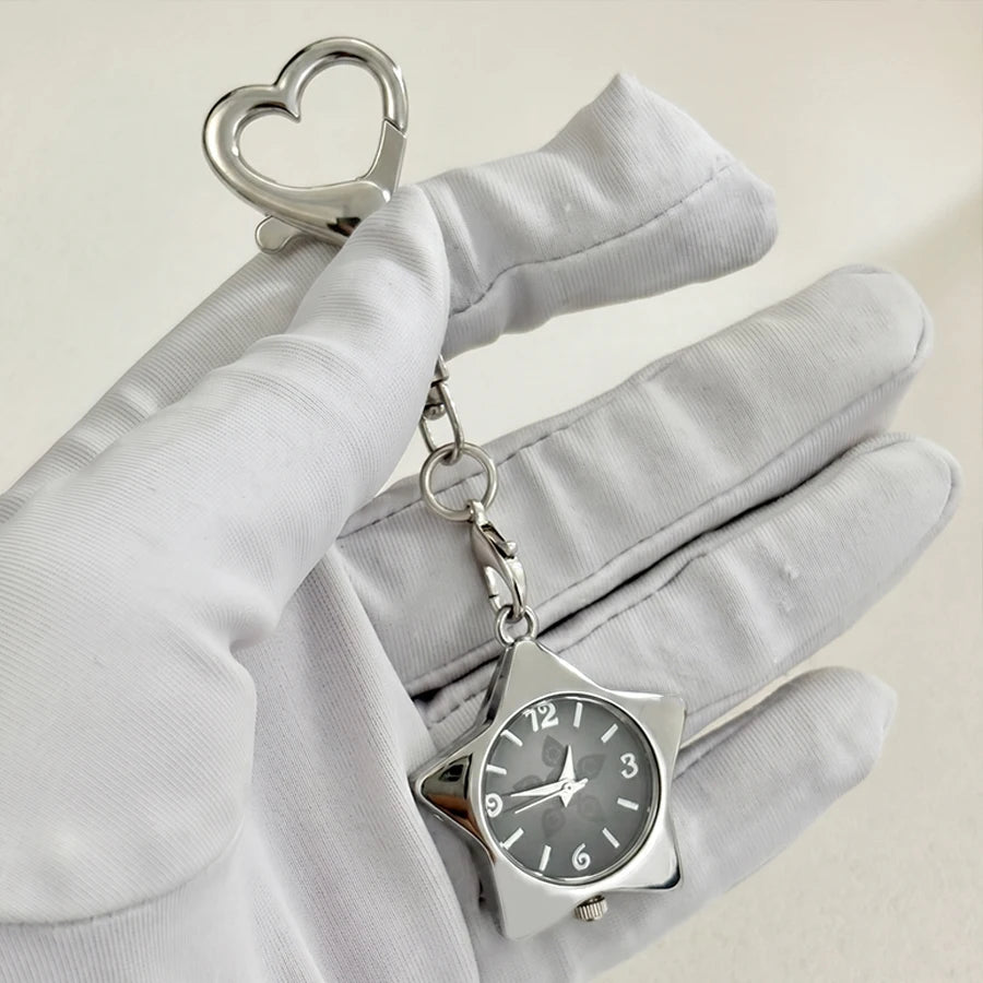 Wrist Watch for Ladies - Star Dial Heart Hook Keychain Watch