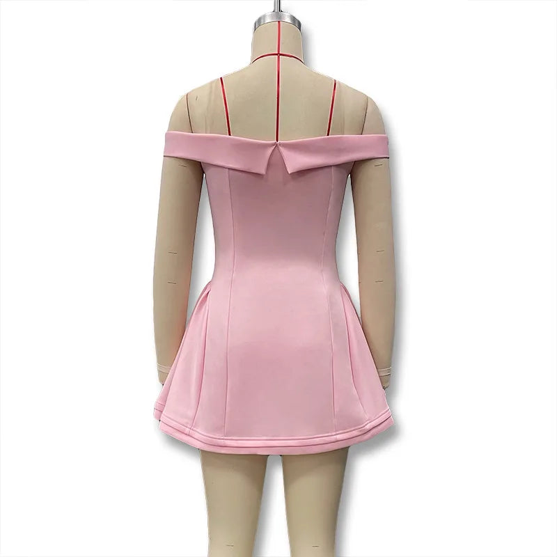 Women's Strapless Ruffle Mini Dress