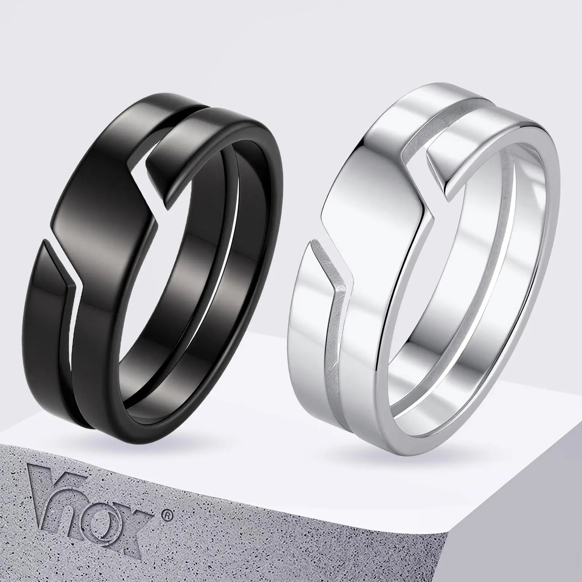 Vnox Geometric Ring