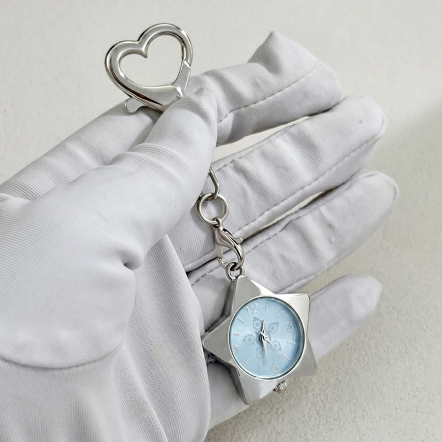 Wrist Watch for Ladies - Star Dial Heart Hook Keychain Watch