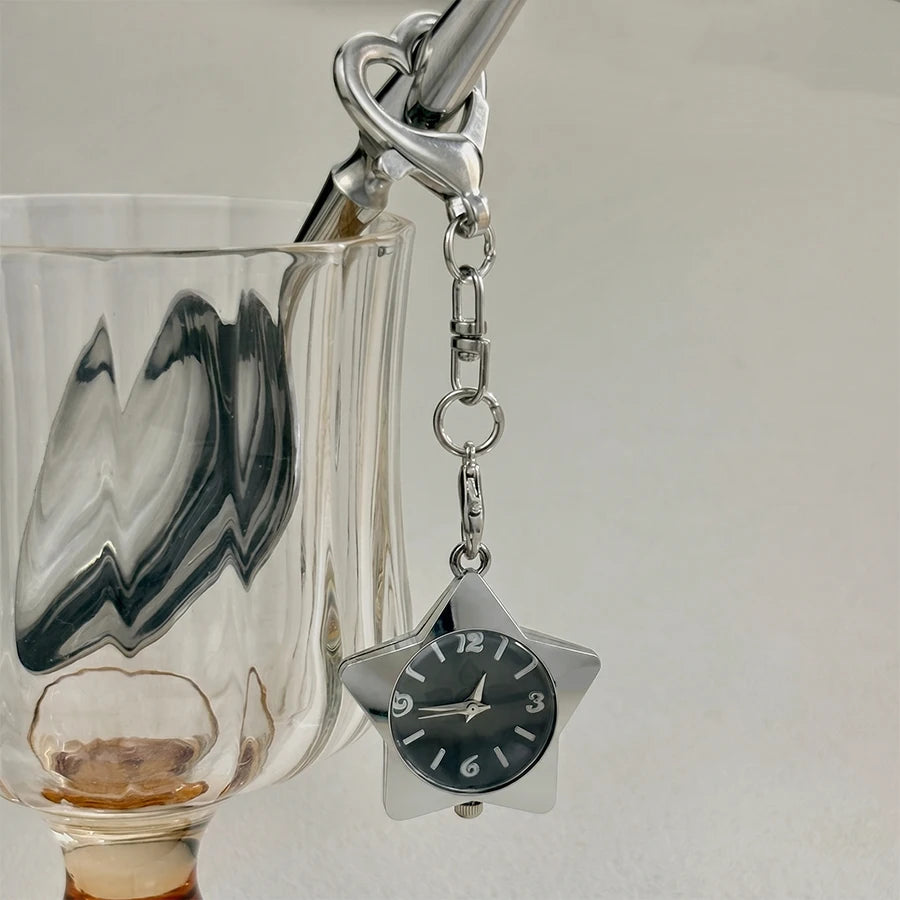 Wrist Watch for Ladies - Star Dial Heart Hook Keychain Watch