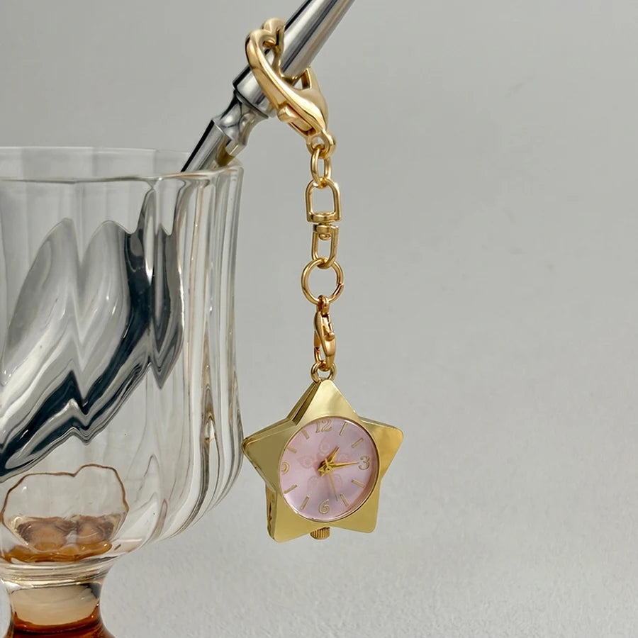 Wrist Watch for Ladies - Star Dial Heart Hook Keychain Watch