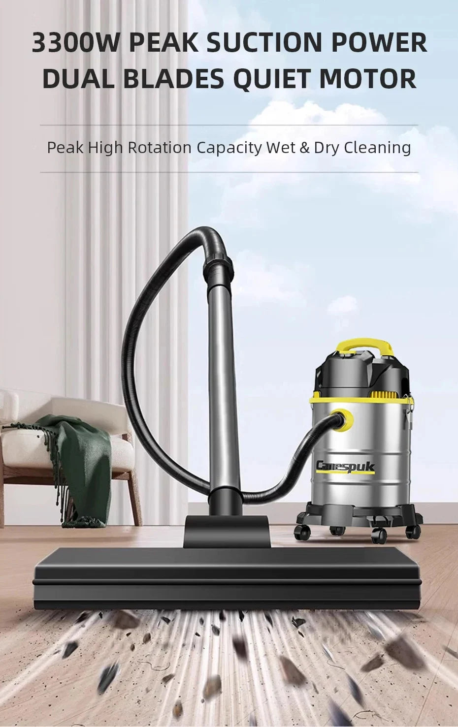 Wet Dry Vacuum Cleaner 25L/40L Large Capacity Strong Suction Powerful for Car Home Hotel Workshop Vacuum Dust Collectors