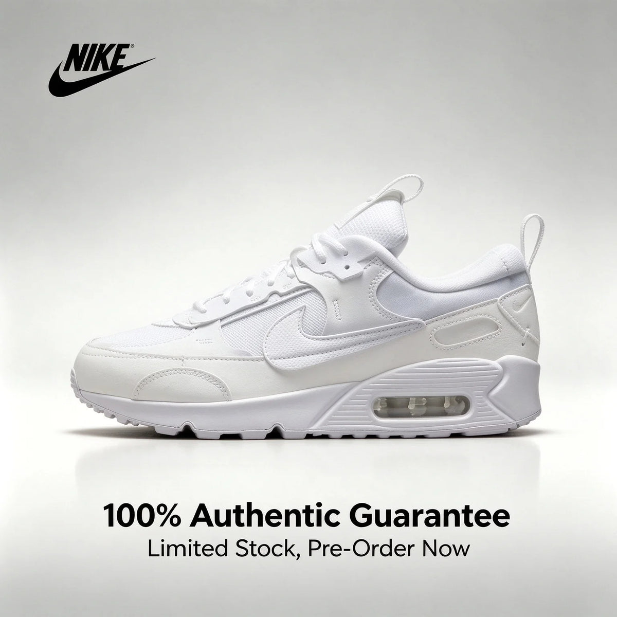 Nike Genuine Air Max 90 Scrap Men's Retro Breathable Durable Low-Top Casual Running Shoes Women's White DM9922-101